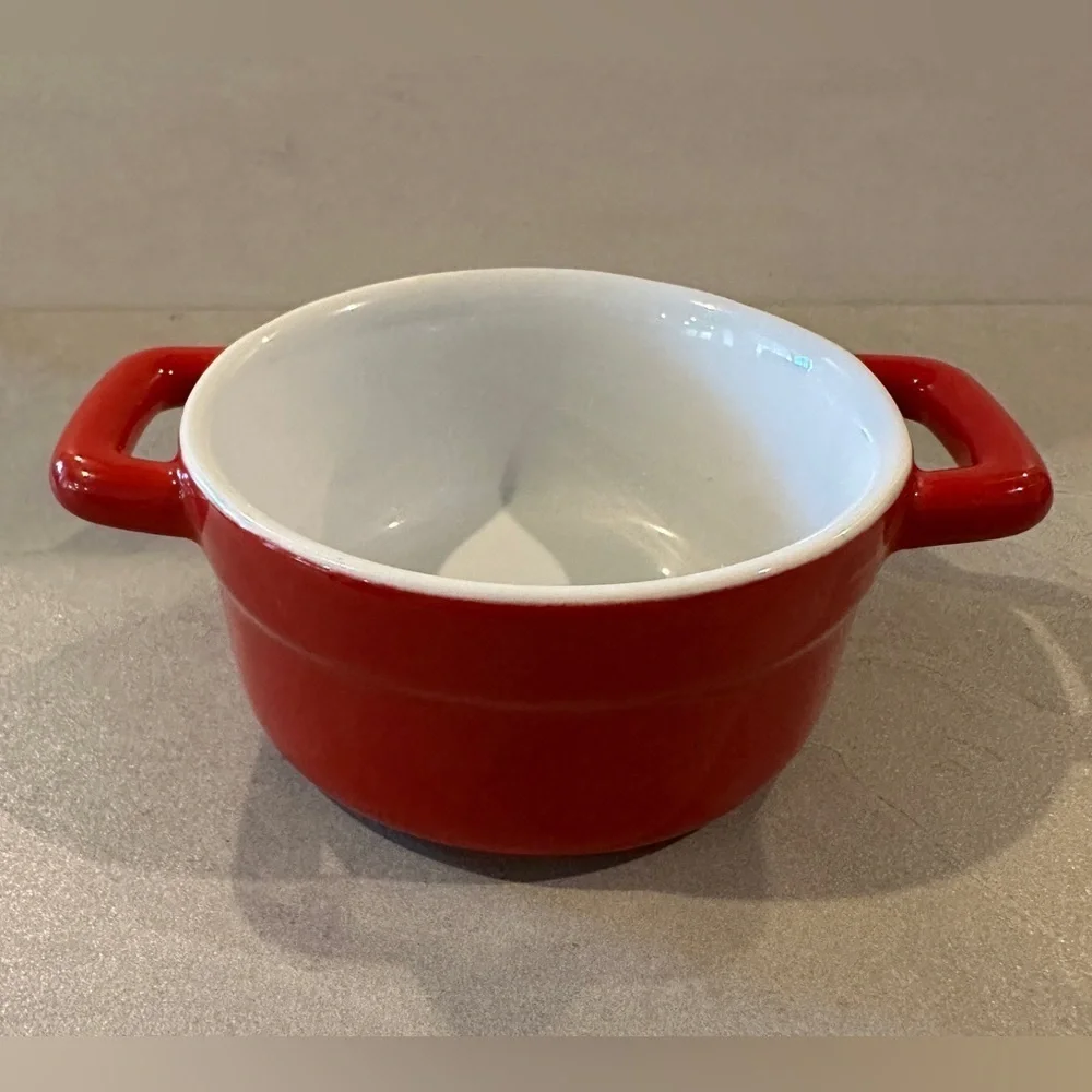 Pier 1 Red Stoneware Dish Single Serve Ramekin
